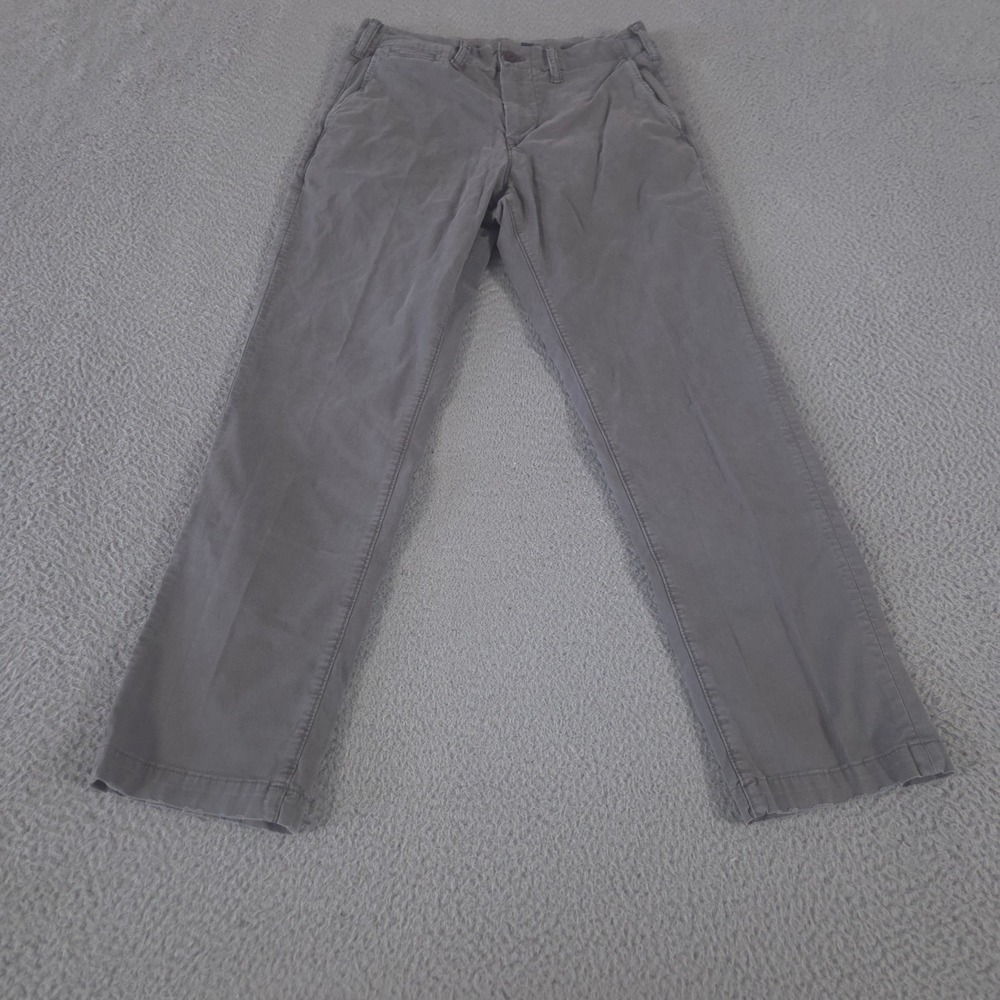 American Eagle Pants Mens 30x29 Gray Lived-In Khakis Straight Leg Flex Stretch